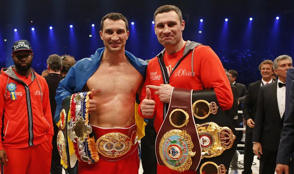 Heavyweight champ Wladimir Klitschko with his brother Vitali Klitschko